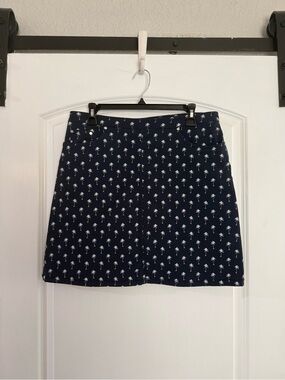 hearts of palm Navy Palm Tree Mini Skirt